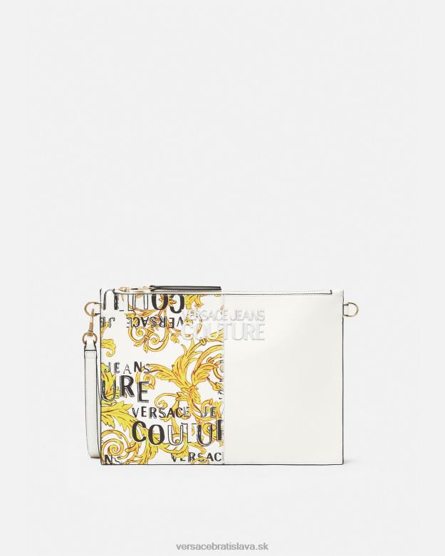 príslušenstvo X8X8P2348 Versace couture vrecko s logom zlatá a biela ženy
