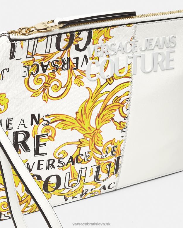 príslušenstvo X8X8P2348 Versace couture vrecko s logom zlatá a biela ženy