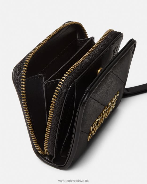príslušenstvo X8X8P2349 Versace prešívaná peňaženka na zips Thelma čierna ženy