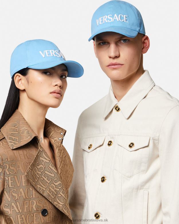 príslušenstvo X8X8P872 Versace baseballová čiapka s logom svetlo modrá ženy