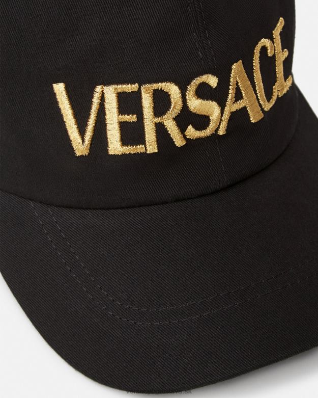príslušenstvo X8X8P878 Versace čiapka s vyšívaným logom čierna ženy