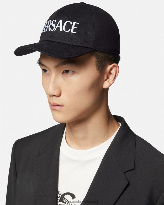 príslušenstvo X8X8P879 Versace čiapka s vyšívaným logom čierna ženy