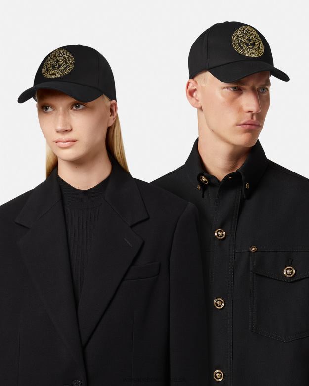 príslušenstvo X8X8P881 Versace bejzbalová čiapka medúza s cvočkami čierna ženy