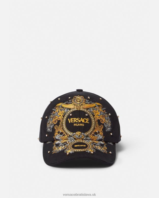 príslušenstvo X8X8P908 Versace baroková kryštálová mriežka baseballová čiapka čierna ženy