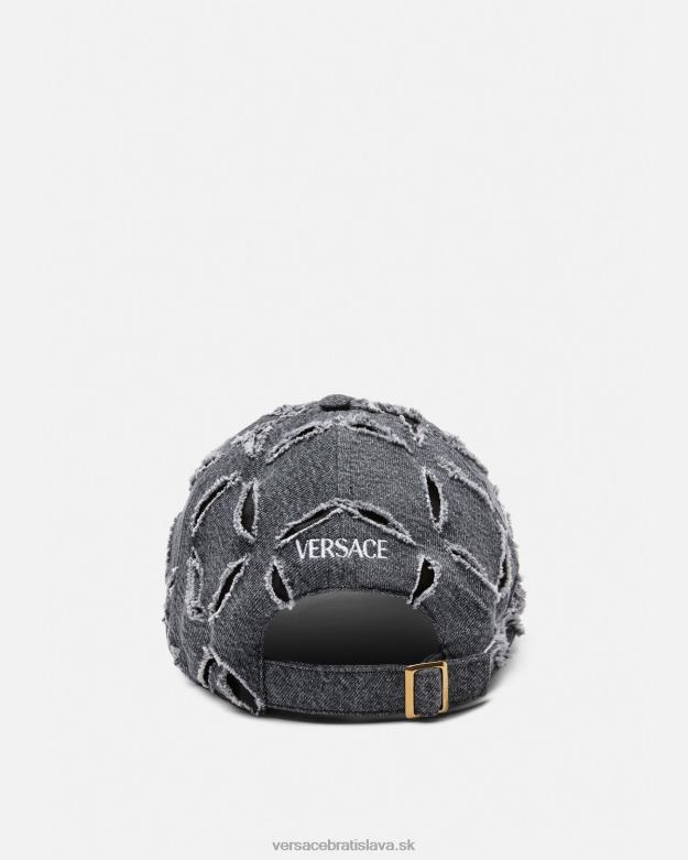 príslušenstvo X8X8P910 Versace logo strihaná baseballová čiapka sivá ženy