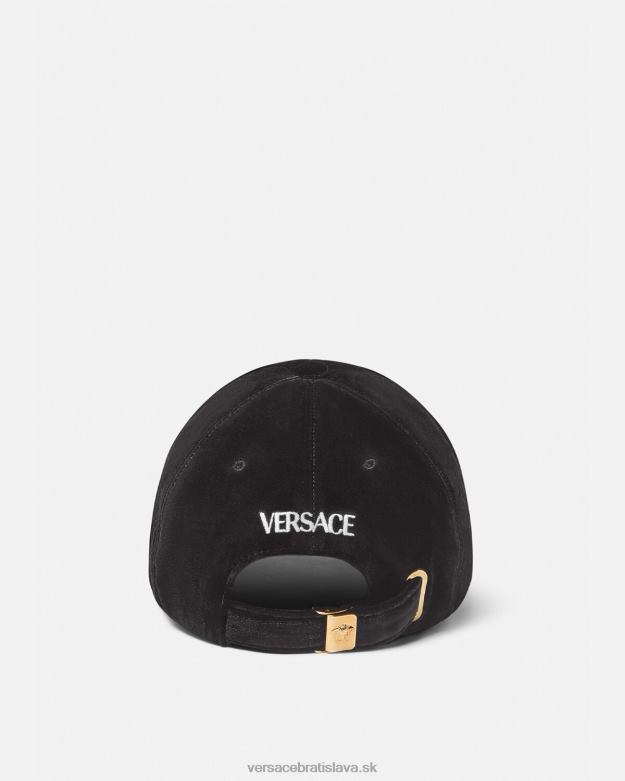 príslušenstvo X8X8P911 Versace zamatová baseballová čiapka čierna ženy