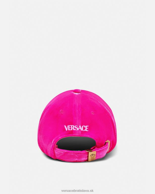 príslušenstvo X8X8P912 Versace zamatová baseballová čiapka fuchsiová ženy