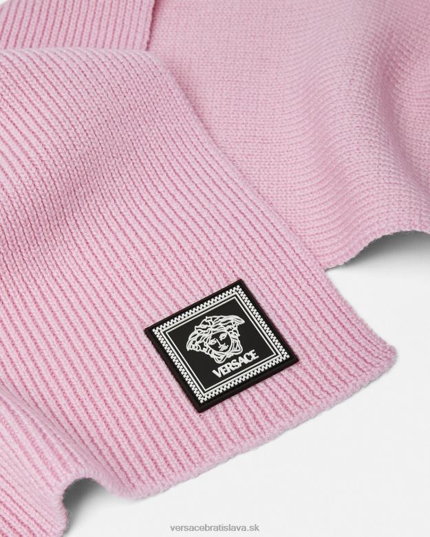 príslušenstvo X8X8P904 Versace rebrovaný šál z medúzovej vlny svetlo ružová ženy