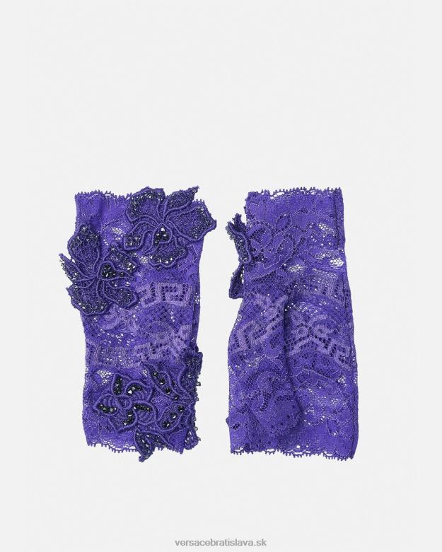 príslušenstvo X8X8P915 Versace vyšívané čipkované rukavice bez prstov fialový ženy