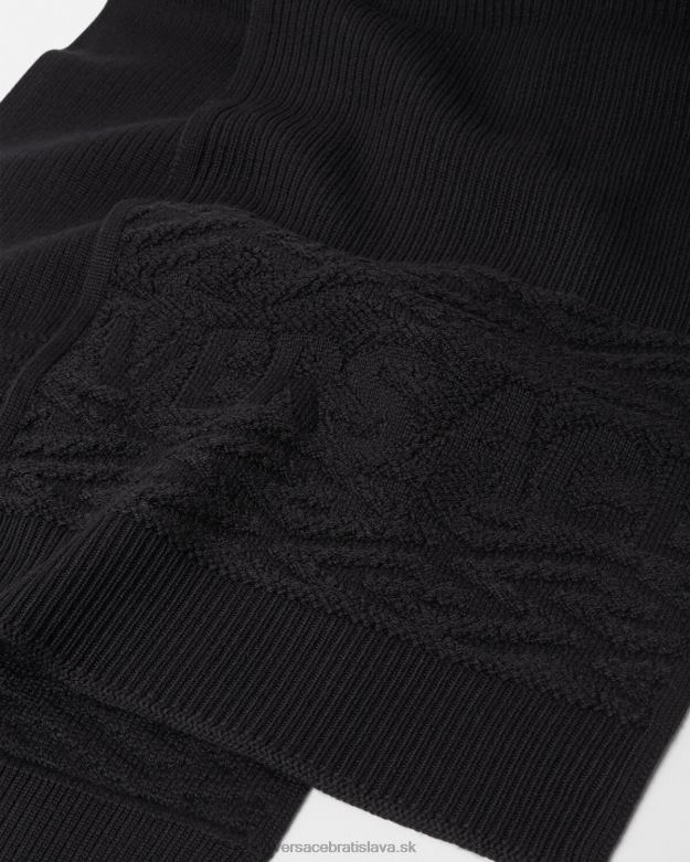 príslušenstvo X8X8P926 Versace Pletený šál s logom la greca čierna ženy