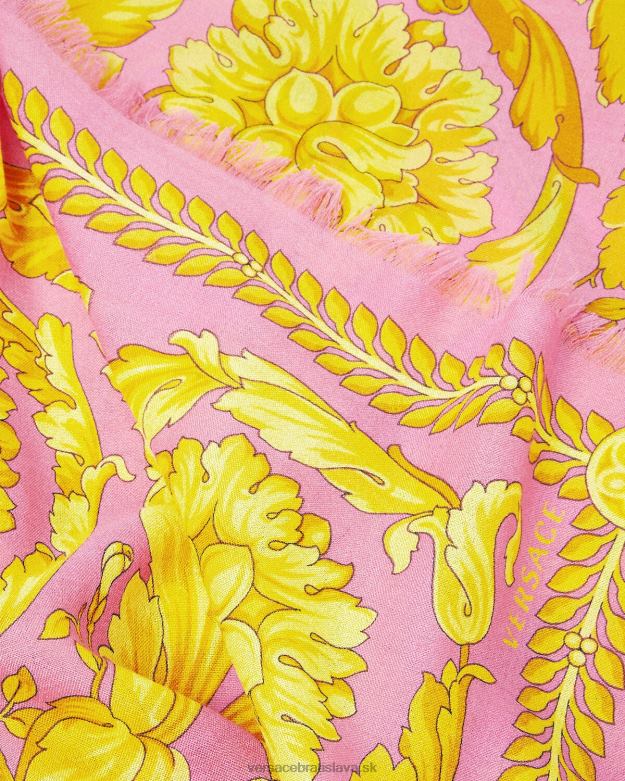príslušenstvo X8X8P887 Versace Barocco šál z kašmírovej zmesi Ružová ženy
