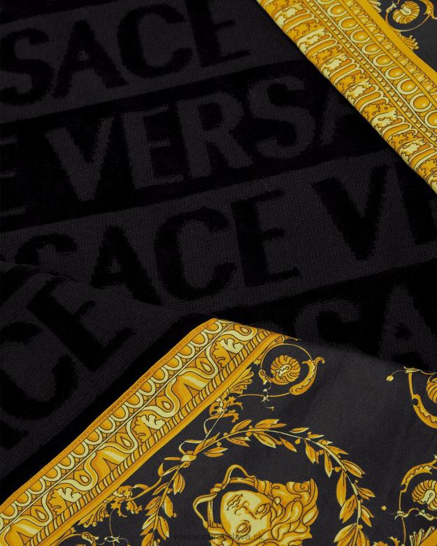spodná bielizeň a plážové oblečenie X8X8P1198 Versace i baroková plážová osuška čierna ženy