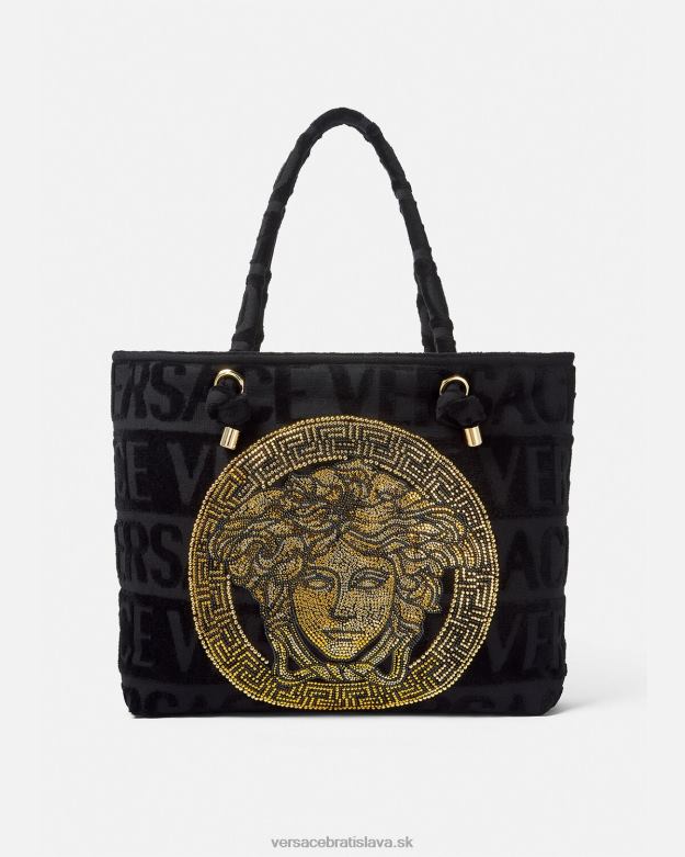 spodná bielizeň a plážové oblečenie X8X8P1210 Versace taška na uteráky z krištáľovej medúzy čierna ženy