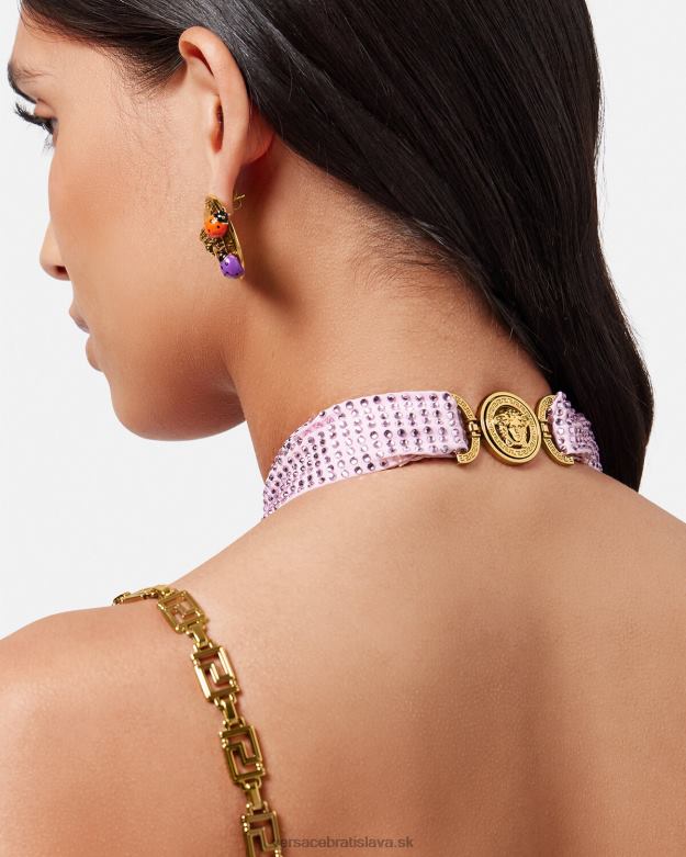 spodná bielizeň a plážové oblečenie X8X8P1124 Versace plavky crystal greca Ružová ženy
