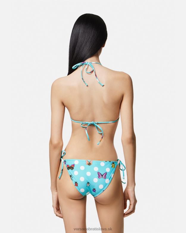 spodná bielizeň a plážové oblečenie X8X8P1130 Versace top v bikinách s motýlikmi Modrá ženy