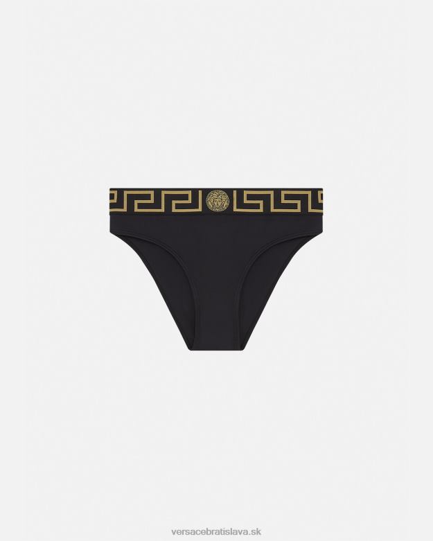 spodná bielizeň a plážové oblečenie X8X8P1156 Versace greca border bikini slipy čierna ženy