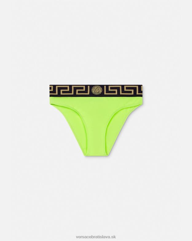 spodná bielizeň a plážové oblečenie X8X8P1176 Versace greca border bikini slipy vápno ženy