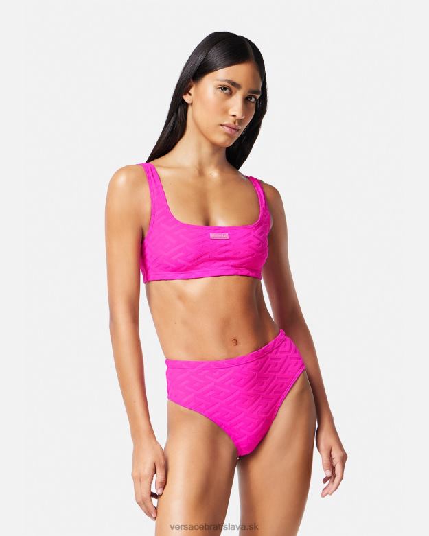 spodná bielizeň a plážové oblečenie X8X8P1182 Versace Top na uteráky la greca fuchsiová ženy