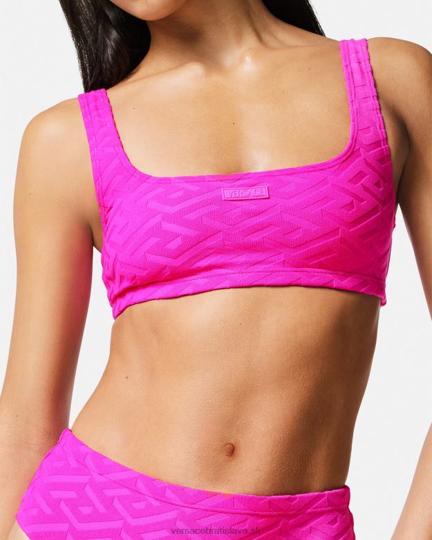 spodná bielizeň a plážové oblečenie X8X8P1182 Versace Top na uteráky la greca fuchsiová ženy