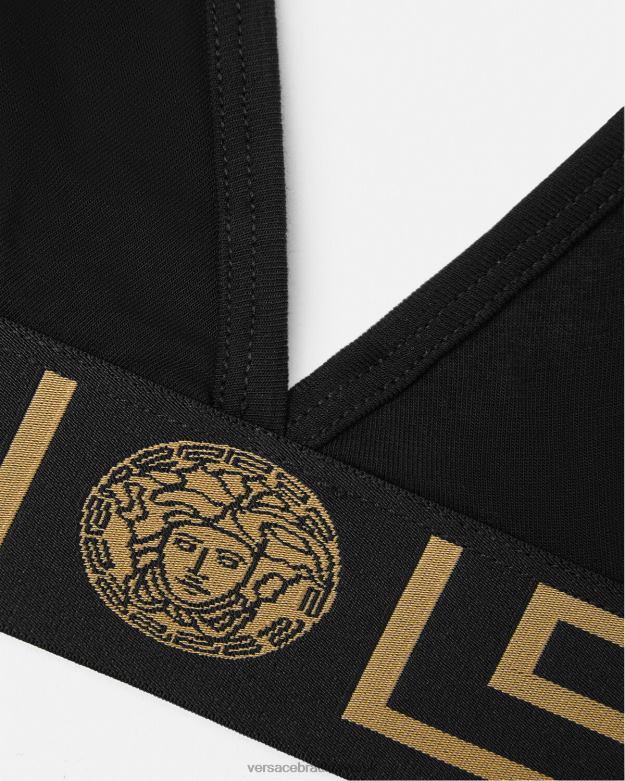 spodná bielizeň a plážové oblečenie X8X8P1043 Versace grécka hraničná braletka čierna ženy