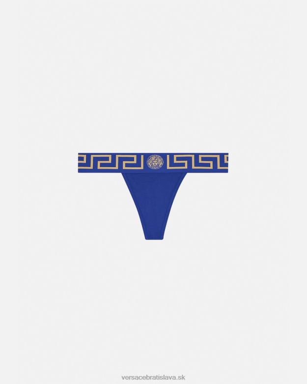 spodná bielizeň a plážové oblečenie X8X8P1053 Versace greca border tangá Modrá ženy