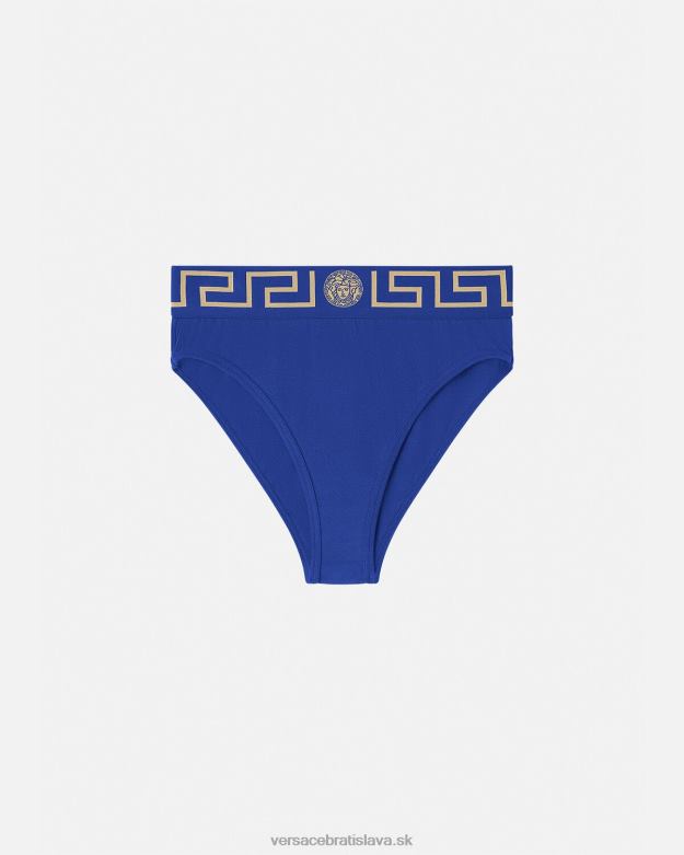 spodná bielizeň a plážové oblečenie X8X8P1058 Versace greca border vysoké nohavičky Modrá ženy