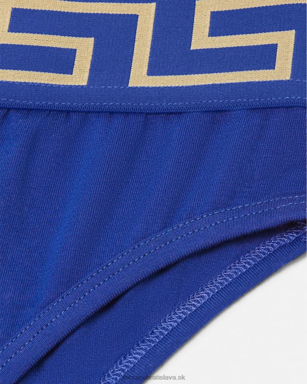 spodná bielizeň a plážové oblečenie X8X8P1058 Versace greca border vysoké nohavičky Modrá ženy