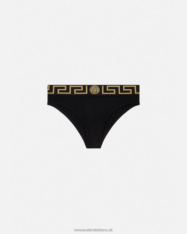 spodná bielizeň a plážové oblečenie X8X8P1060 Versace greca okrajové slipy čierna ženy
