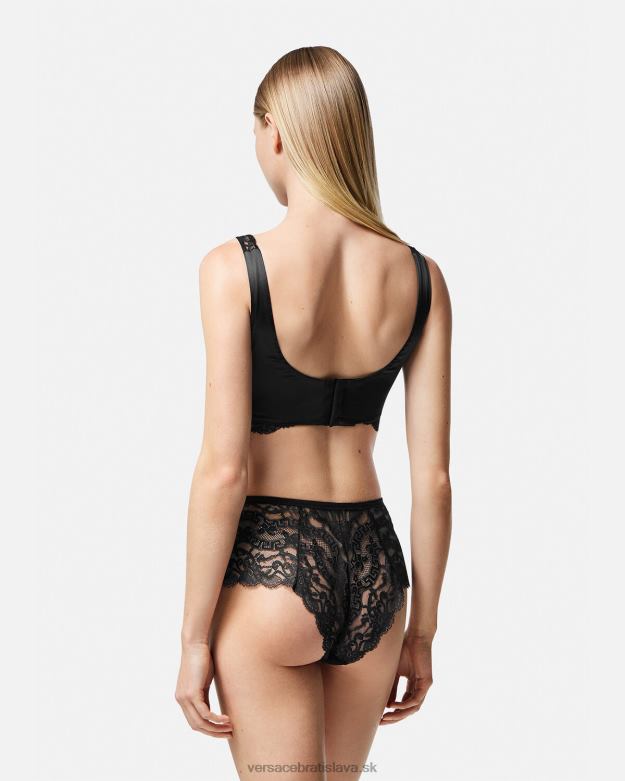spodná bielizeň a plážové oblečenie X8X8P1065 Versace čipkovaný bralette top čierna ženy