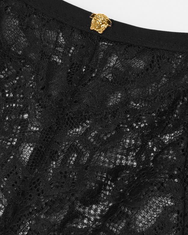 spodná bielizeň a plážové oblečenie X8X8P1067 Versace nohavičky z barokovej čipky čierna ženy
