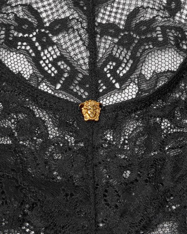 spodná bielizeň a plážové oblečenie X8X8P1069 Versace barokové čipkované body čierna ženy