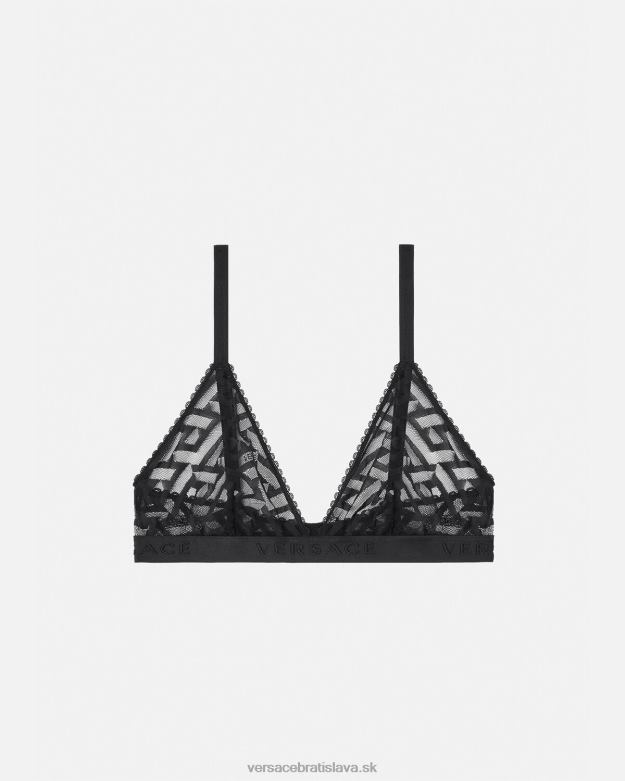 spodná bielizeň a plážové oblečenie X8X8P1073 Versace la greca tyl bralette čierna ženy
