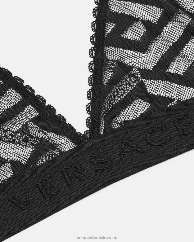 spodná bielizeň a plážové oblečenie X8X8P1073 Versace la greca tyl bralette čierna ženy