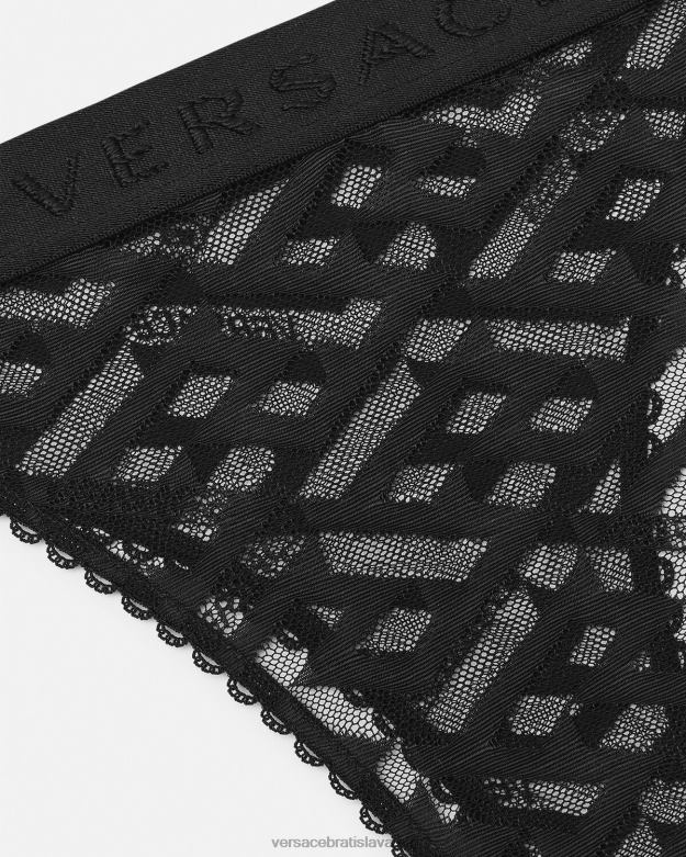 spodná bielizeň a plážové oblečenie X8X8P1074 Versace la greca tylové tangá čierna ženy