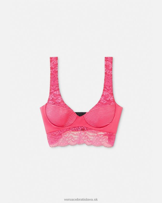spodná bielizeň a plážové oblečenie X8X8P1077 Versace čipkovaný bralette top Ružová ženy