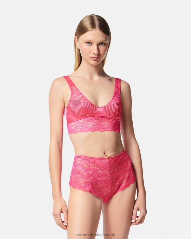 spodná bielizeň a plážové oblečenie X8X8P1077 Versace čipkovaný bralette top Ružová ženy