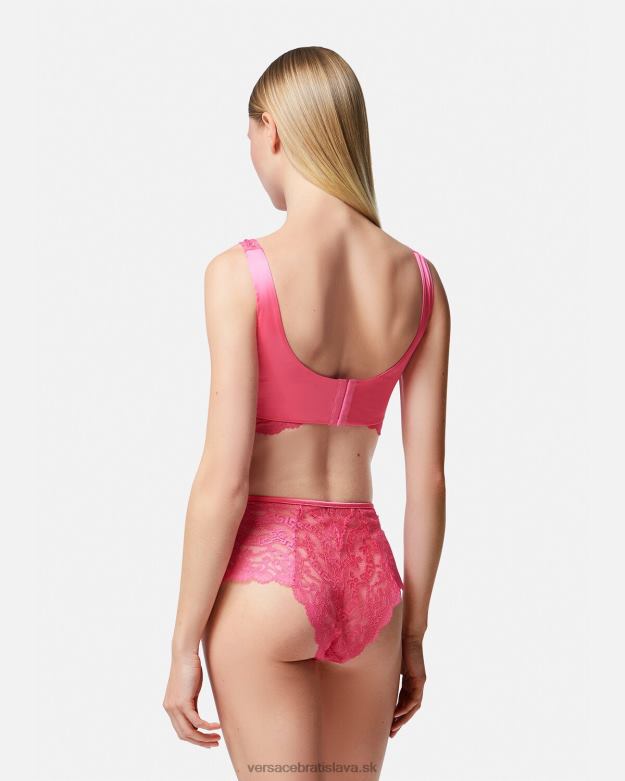 spodná bielizeň a plážové oblečenie X8X8P1077 Versace čipkovaný bralette top Ružová ženy