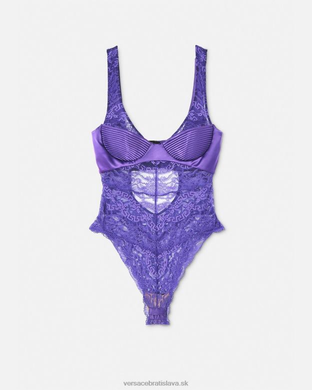 spodná bielizeň a plážové oblečenie X8X8P1078 Versace čipkované body fialový ženy