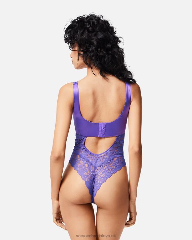 spodná bielizeň a plážové oblečenie X8X8P1078 Versace čipkované body fialový ženy