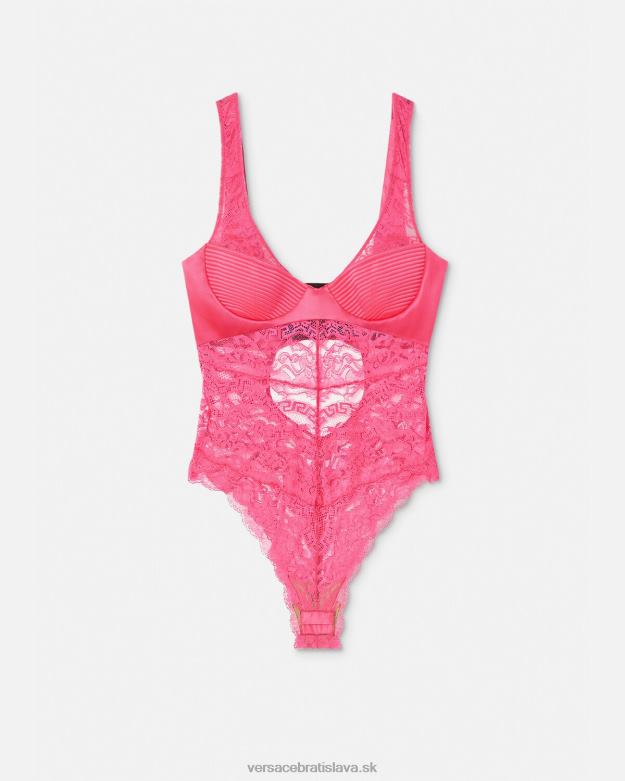 spodná bielizeň a plážové oblečenie X8X8P1079 Versace čipkované body Ružová ženy