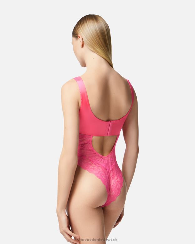 spodná bielizeň a plážové oblečenie X8X8P1079 Versace čipkované body Ružová ženy