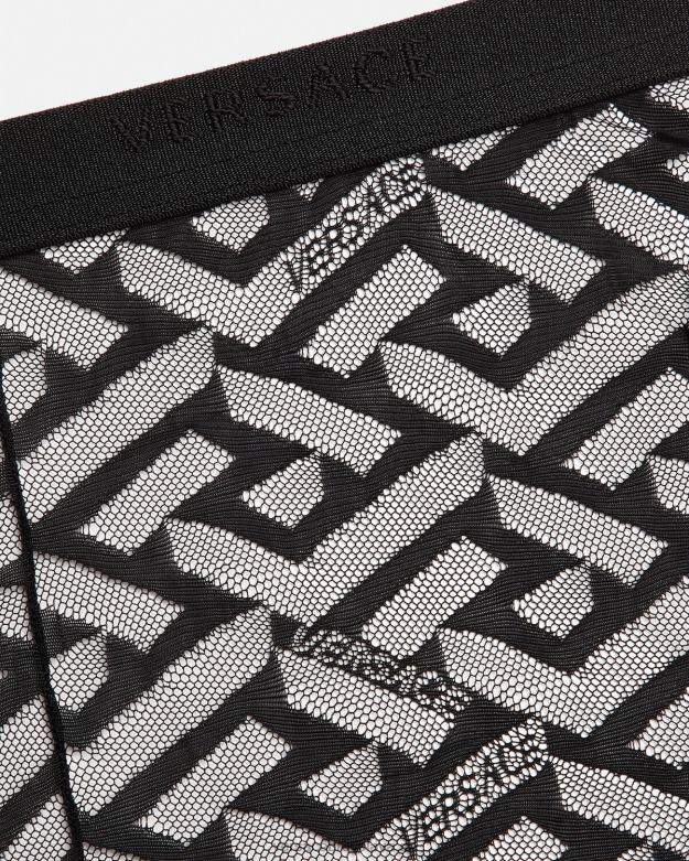 spodná bielizeň a plážové oblečenie X8X8P1104 Versace pančucháče la greca čierna ženy