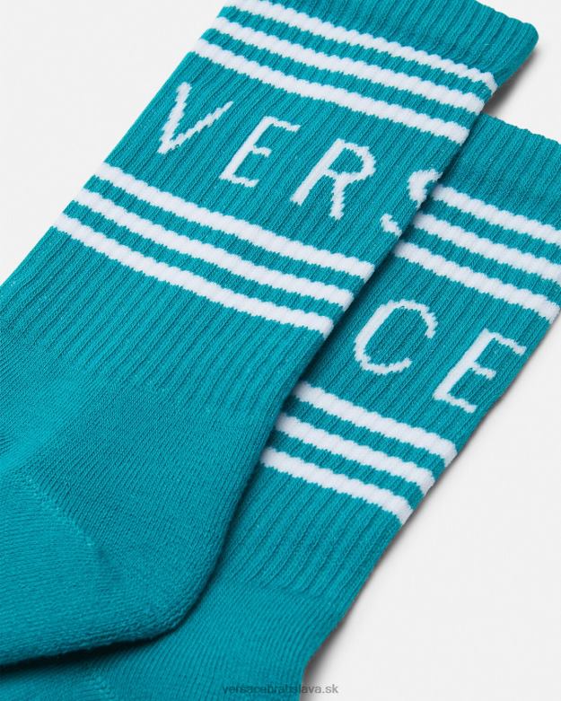 spodná bielizeň a plážové oblečenie X8X8P1107 Versace Vintage ponožky s logom 90. rokov zelená voda ženy