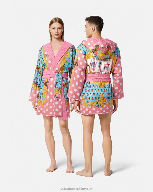 spodná bielizeň a plážové oblečenie X8X8P1080 Versace motýliky krátky župan vytlačiť ženy