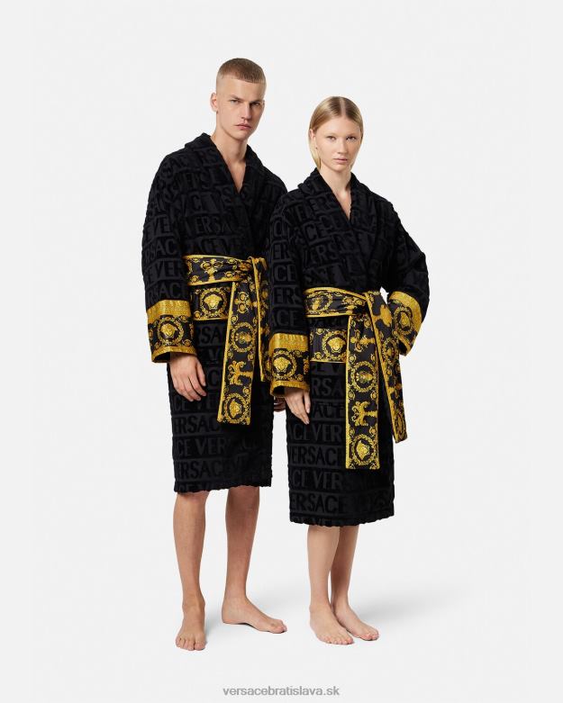 spodná bielizeň a plážové oblečenie X8X8P1084 Versace i barokový župan čierna ženy