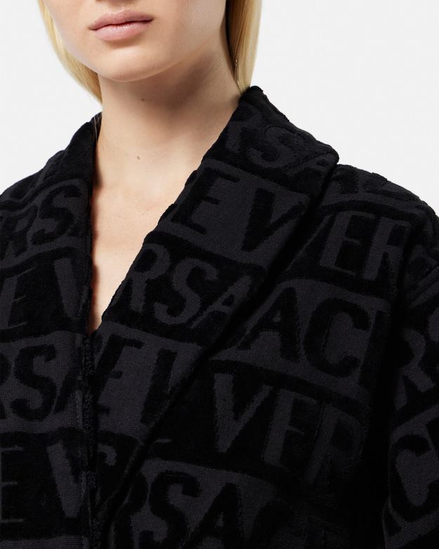 spodná bielizeň a plážové oblečenie X8X8P1084 Versace i barokový župan čierna ženy