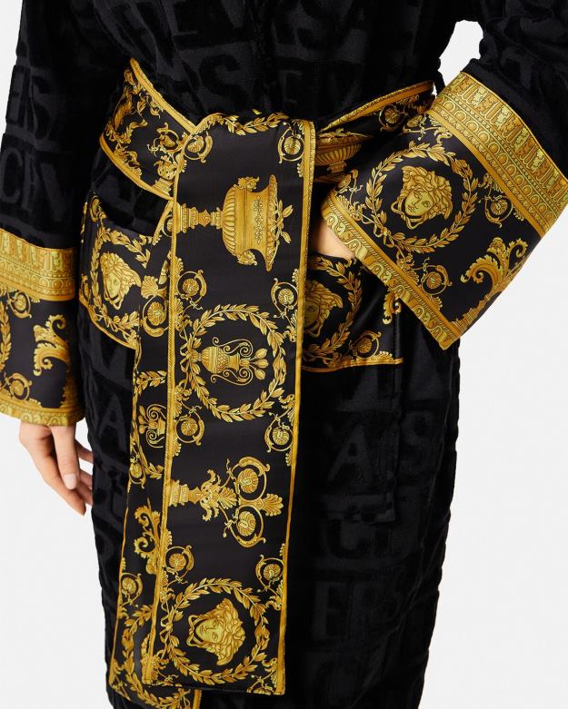 spodná bielizeň a plážové oblečenie X8X8P1084 Versace i barokový župan čierna ženy
