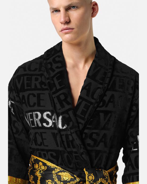 spodná bielizeň a plážové oblečenie X8X8P1085 Versace krištáľový celoplošný župan vytlačiť ženy