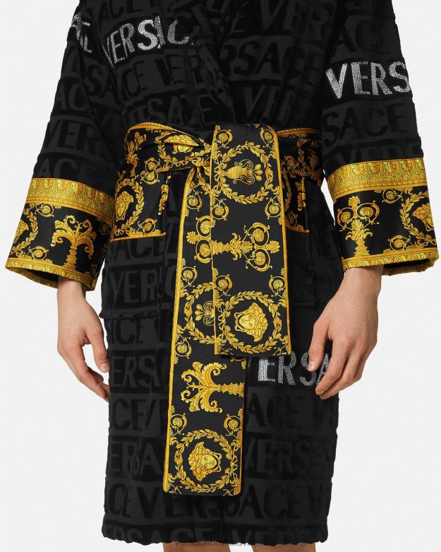 spodná bielizeň a plážové oblečenie X8X8P1085 Versace krištáľový celoplošný župan vytlačiť ženy