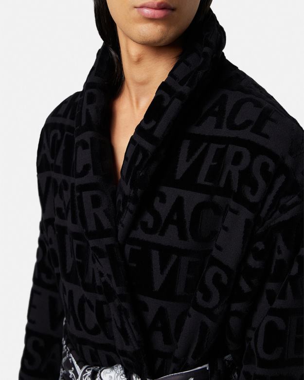 spodná bielizeň a plážové oblečenie X8X8P1086 Versace i barokový župan čierna ženy